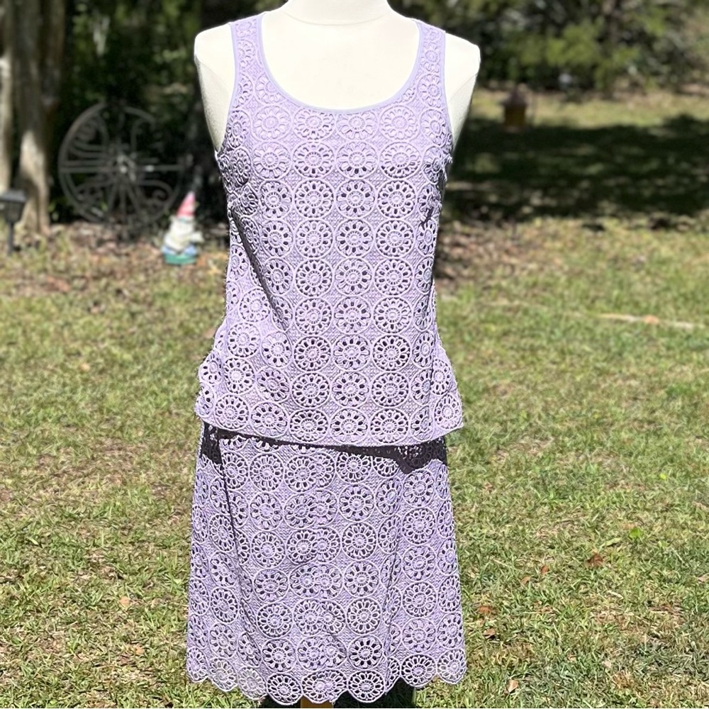 Lavender Lace Tank Top and Skirt Set Size XS